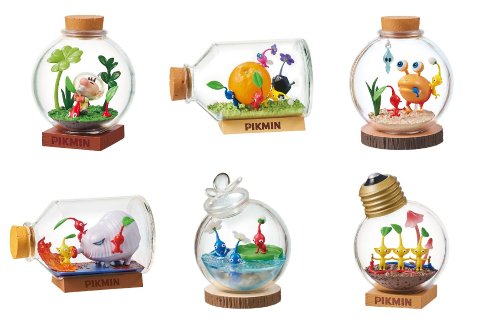 Re ment Pikmin Terrarium Collection Blind Box Trading Figure 2x2x5 inches
