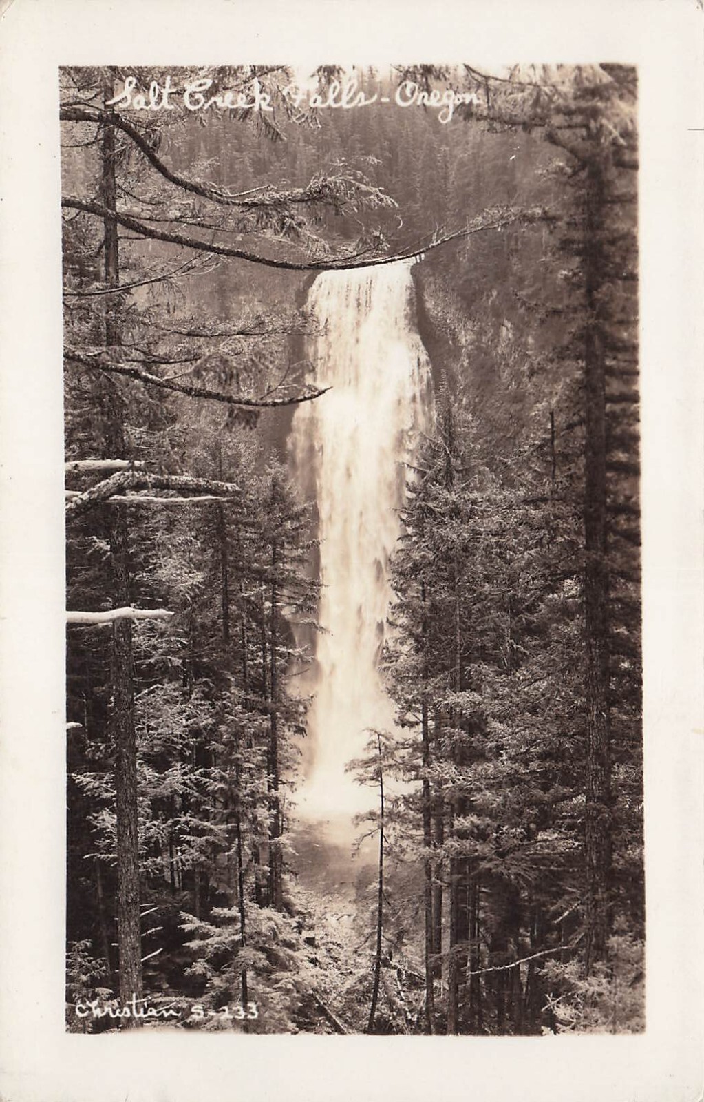 RPPC Salt Creek Falls Oregon Waterfall Photo Lane County, Vtg Postcard H16