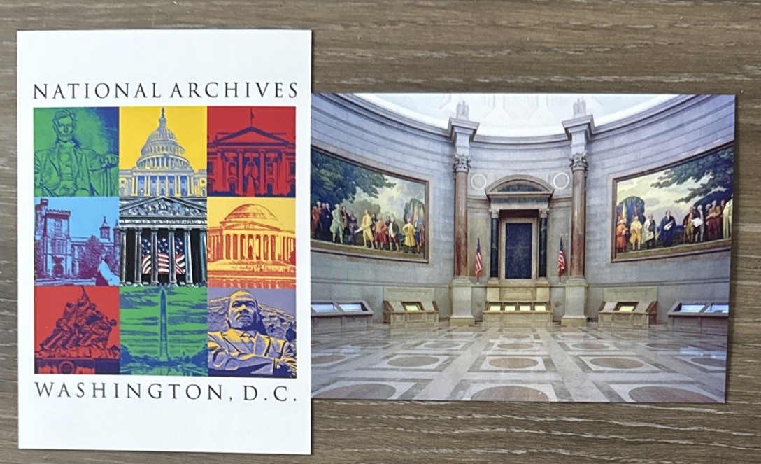LOT OF 2 POSTCARDS NATIONAL ARCHIVES WASHINGTON DC UNUSED