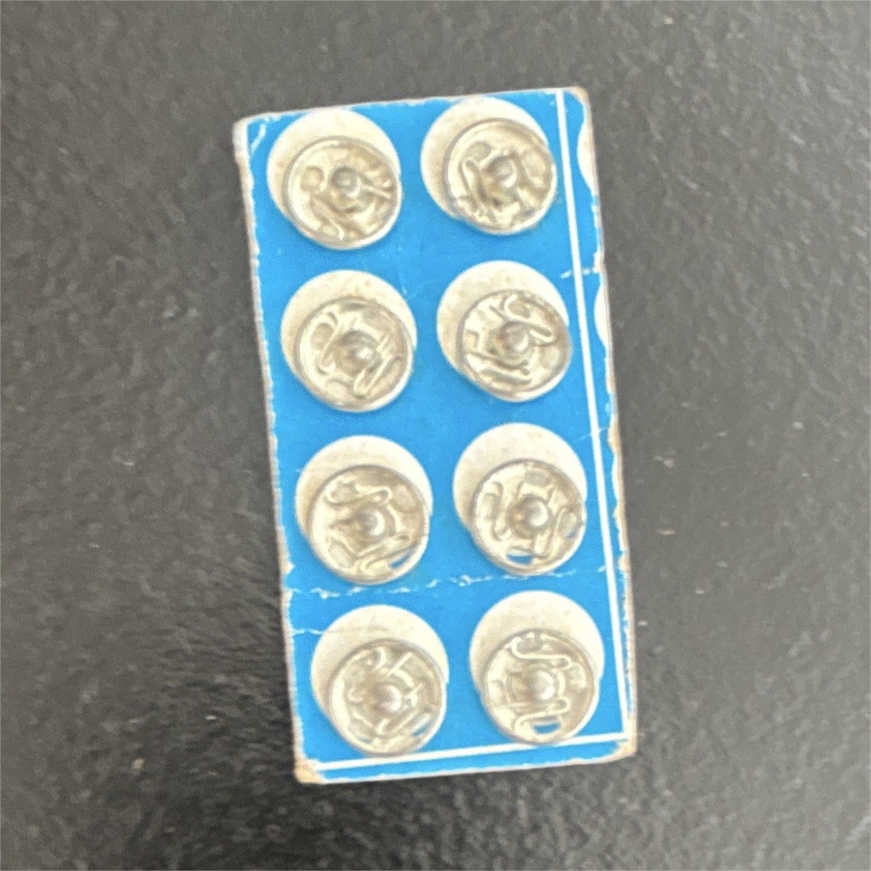 Vintage Gripper Snap Fasteners Metal Poppers 8 Count on Original Blue Card