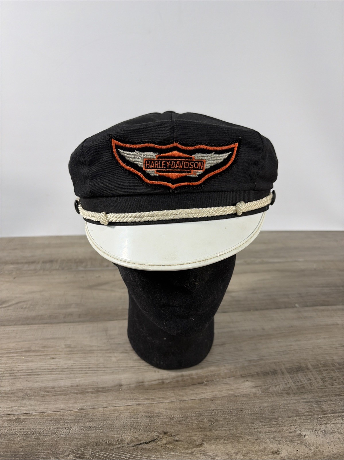 Vintage 1940\'s 1950\'s Harley Davidson Captains Hat Cap Biker Motorcycle 75/8