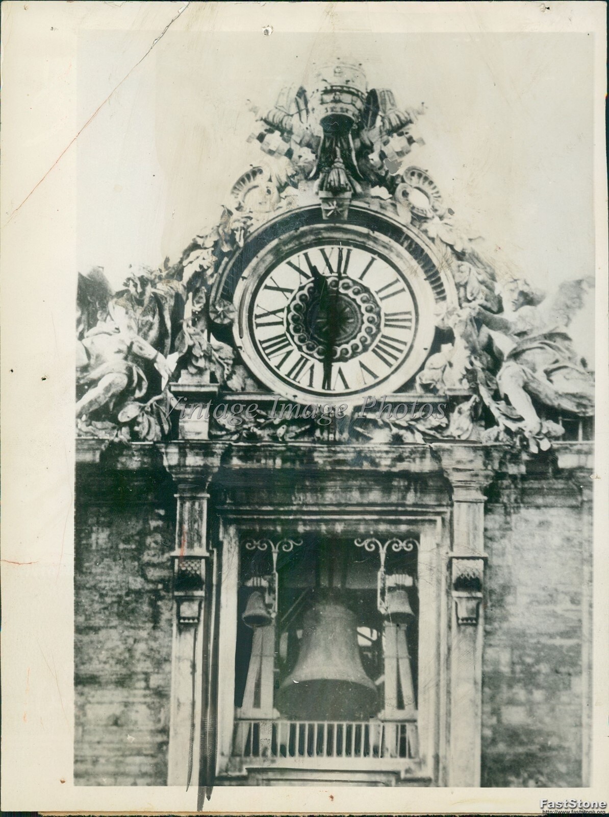 1931 Historic Clock St Peters Rome Now Runs On Electricity Technology Photo 6x8