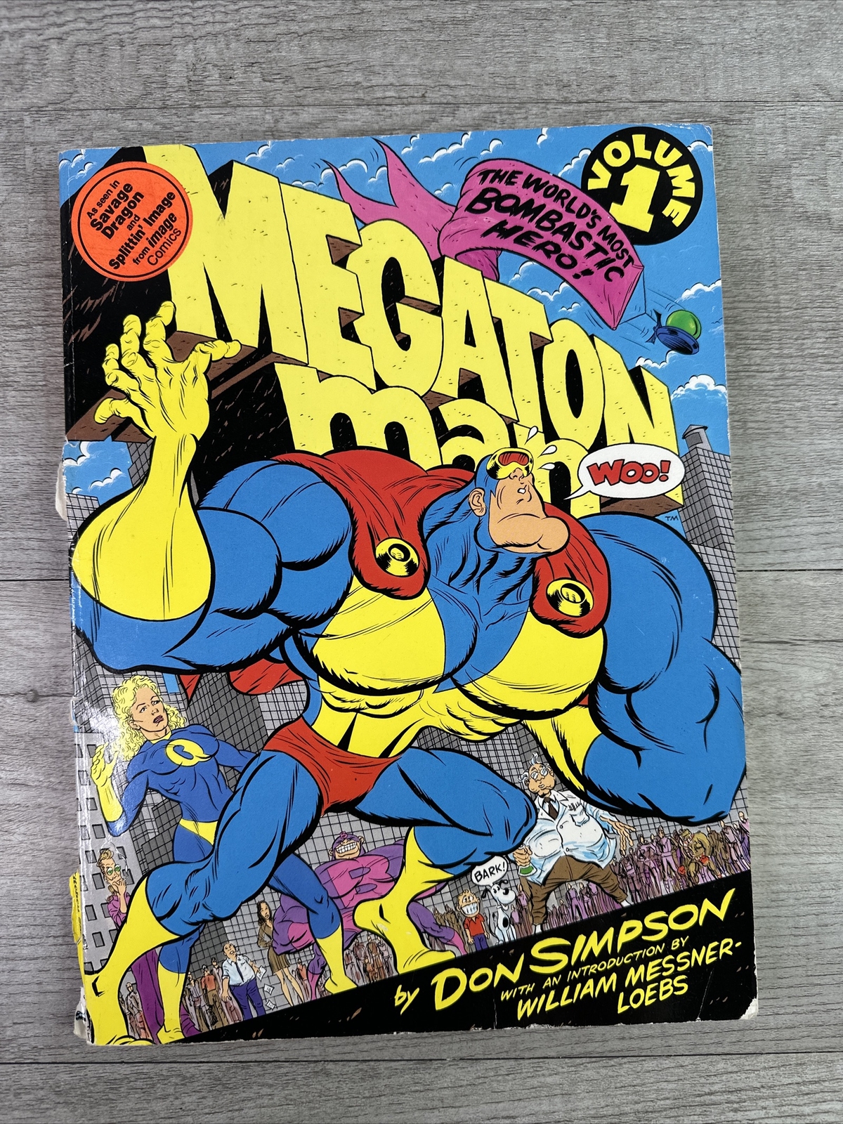 Vintage 1990 Megaton Man Volume-1 Graphic Novel Paperback by Don Simpson
