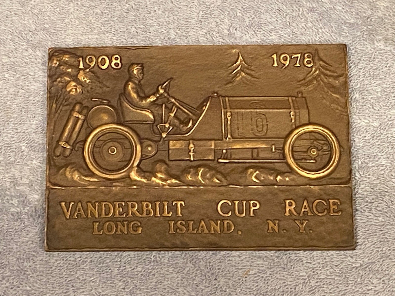 Vintage Auto Show Plaque - 1978 Vanderbilt Cup Race Long Island NY - 70th Anniv