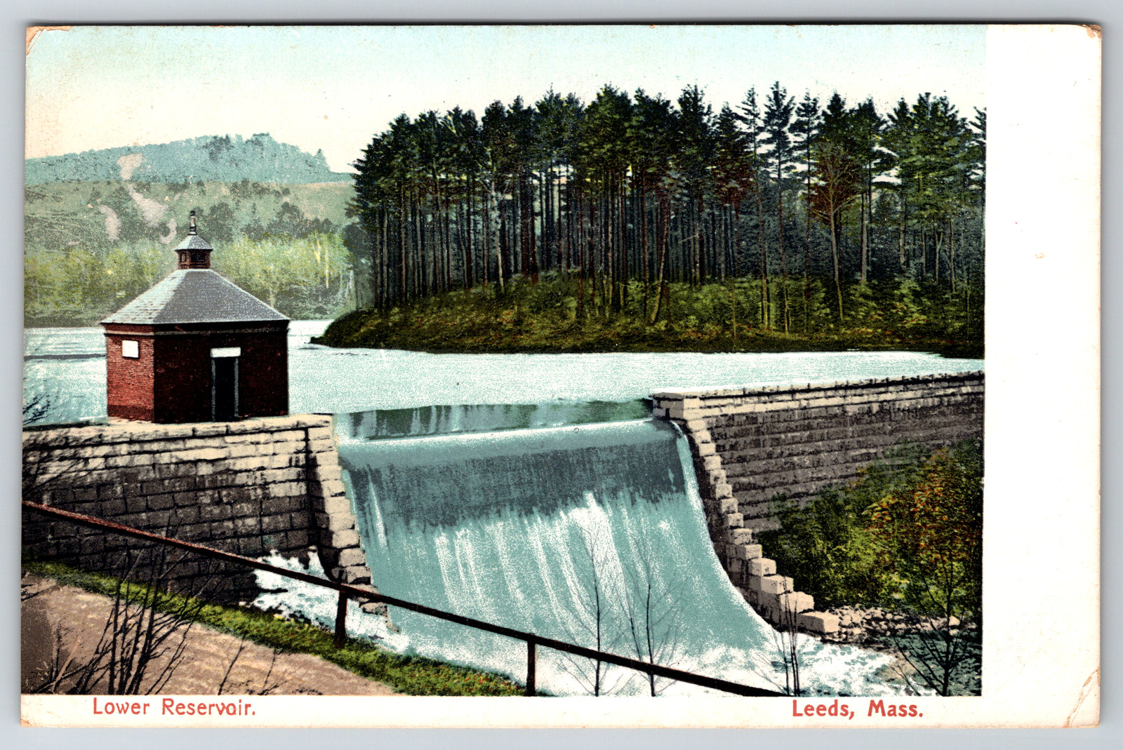 c1910s Lower Reservoir Leeds Massachusetts Antique Postcard