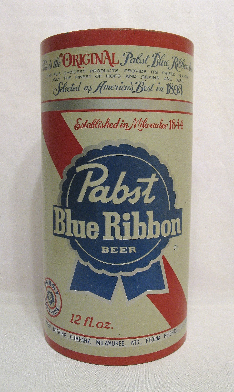 Vintage Pabst Blue Ribbon Steel Trash Can 1950\'s-60\'s PBR 16\
