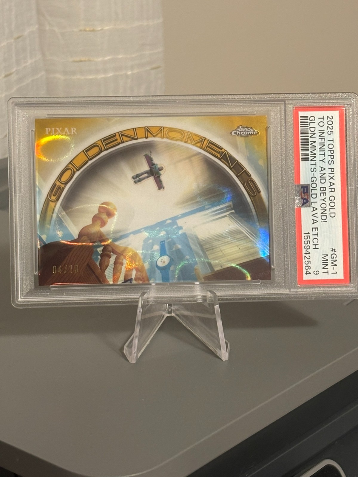 2025 Topps Pixar Gold #GM-1 To Infinity and Beyond Gold Lava Etch /10 PSA 9 🔥