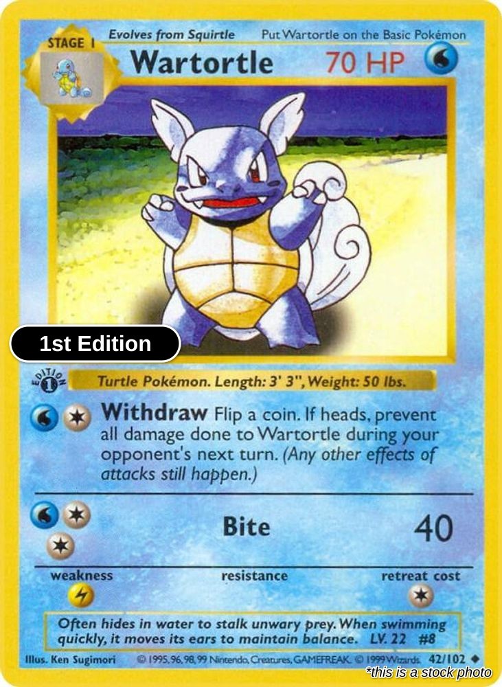Wartortle : BSS 1st Edition - 042/102 Lightly Played