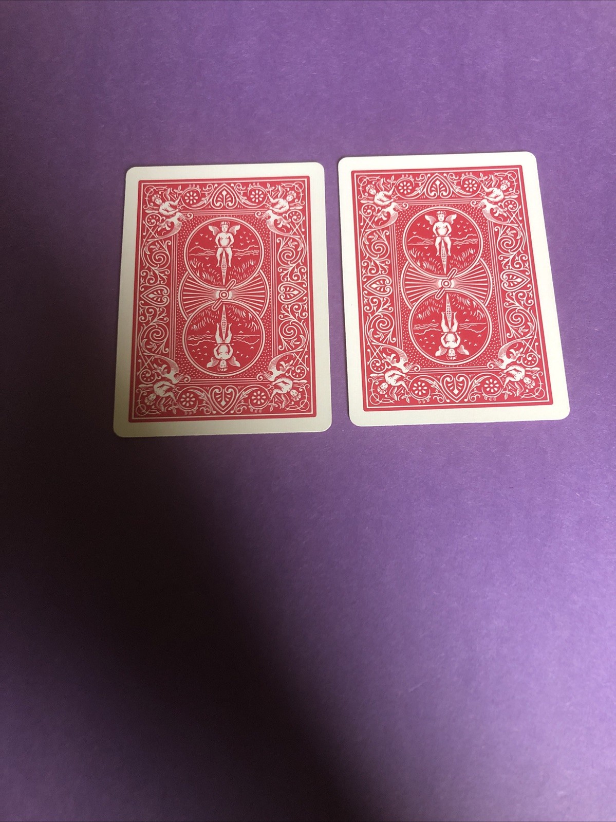 (2) Bicycle Red Double Back Gaff Playing Cards Use for Card Magic Tricks