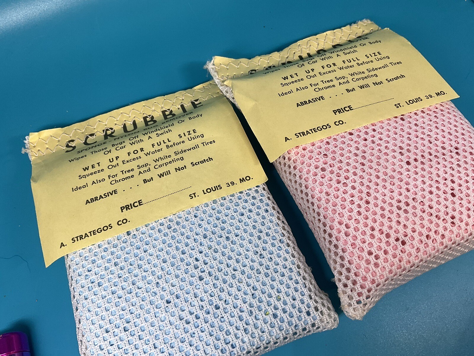 2 Vintage Scrubble Dish Kitchen Cleaning  Scour Net Sponge For Cleaning Cars