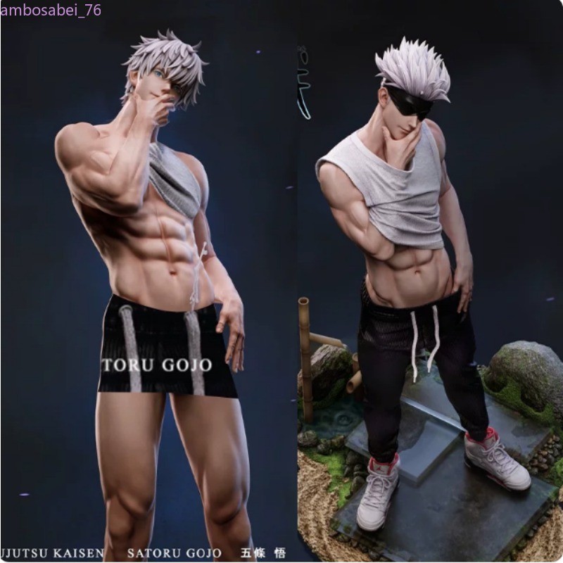 1/6 34cm Jujutsu Kaisen Satoru Gojo Muscle Figure Anime Collection Gift Decor