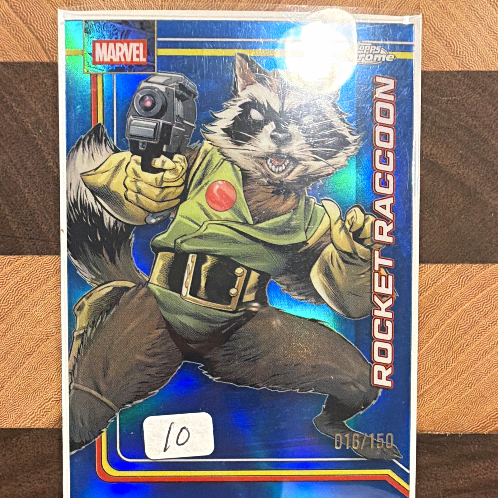 Topps 2023 Topps Chrome Marvel Rocket Raccoon #098 Serial Numbered 016/150