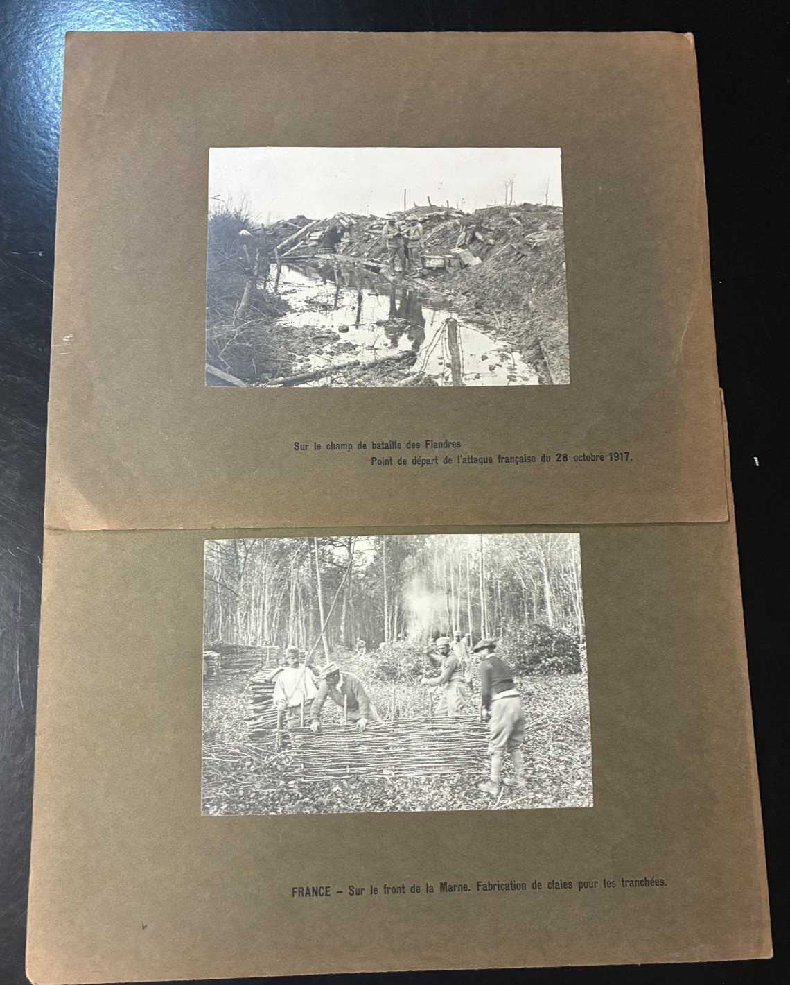 WWI Original Photographs - Mounted Battle of Flanders & Fabricating Trenches