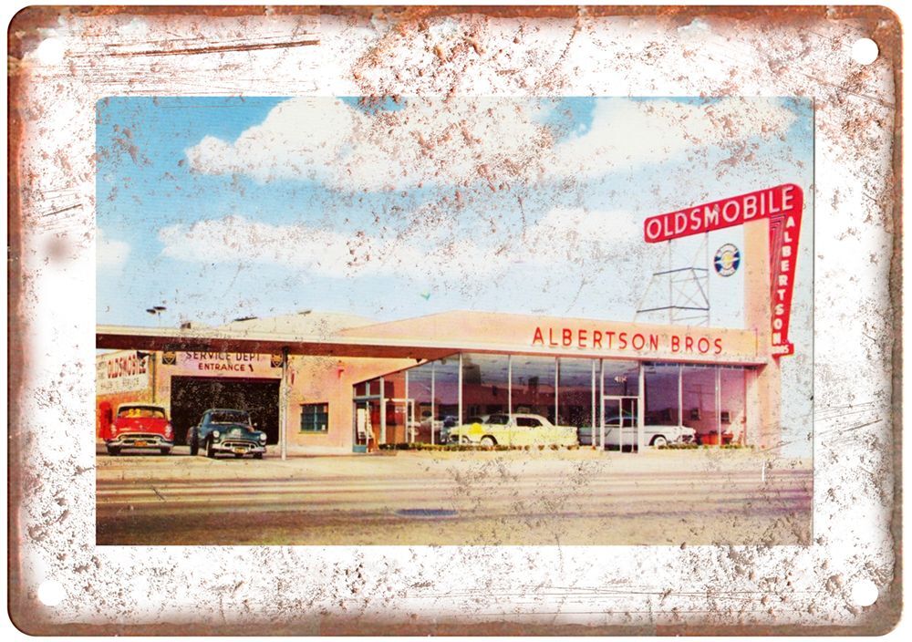 Albertson Bros Oldsmobile 1954 Vintage Ad Retro Look Metal Sign A5360