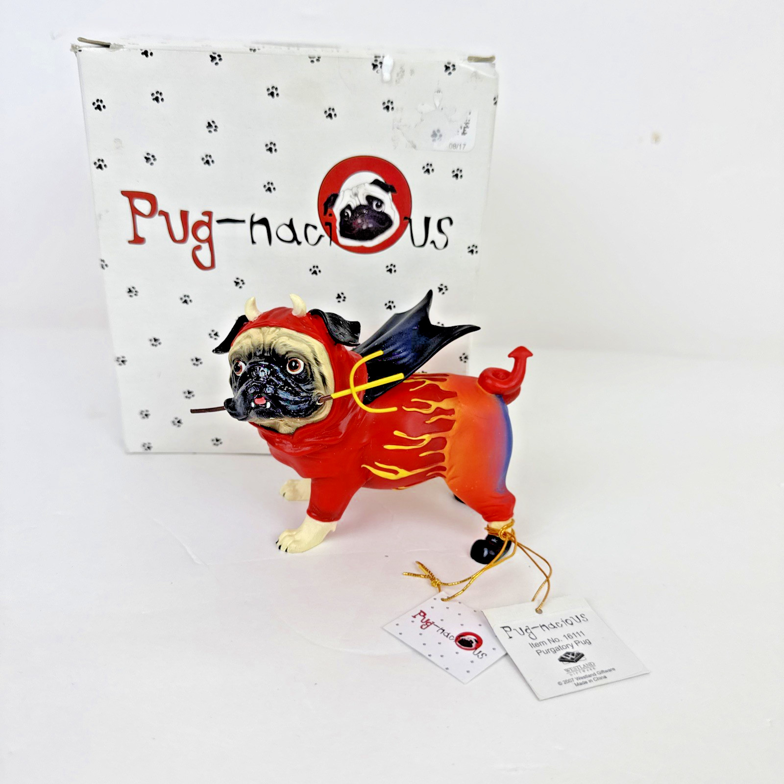 Westland Gifts Pugnacious Pug-nacious Pergatory Pug Devil Pug — Rare Retired