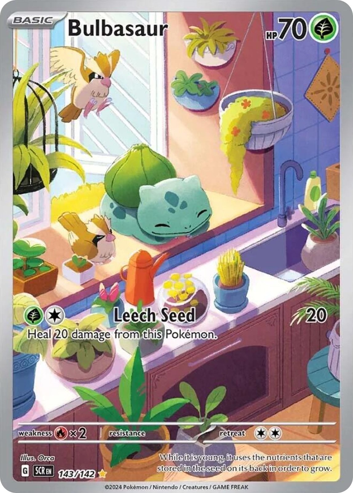 Pokemon Bulbasaur 143/142 Holo Illustration Rare Stellar Crown NM