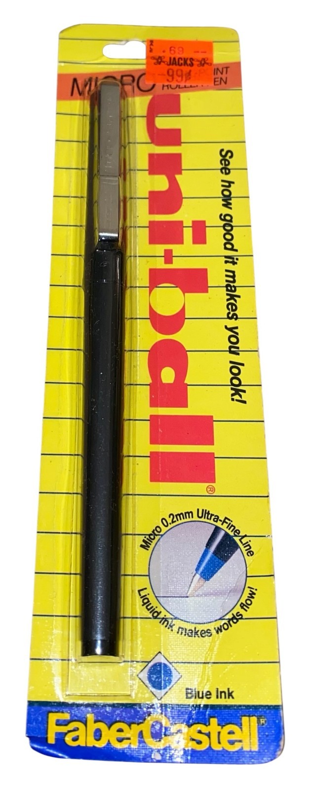 Uniball 1990s Blue Micro Metal Point Roller Pen (1) NOS