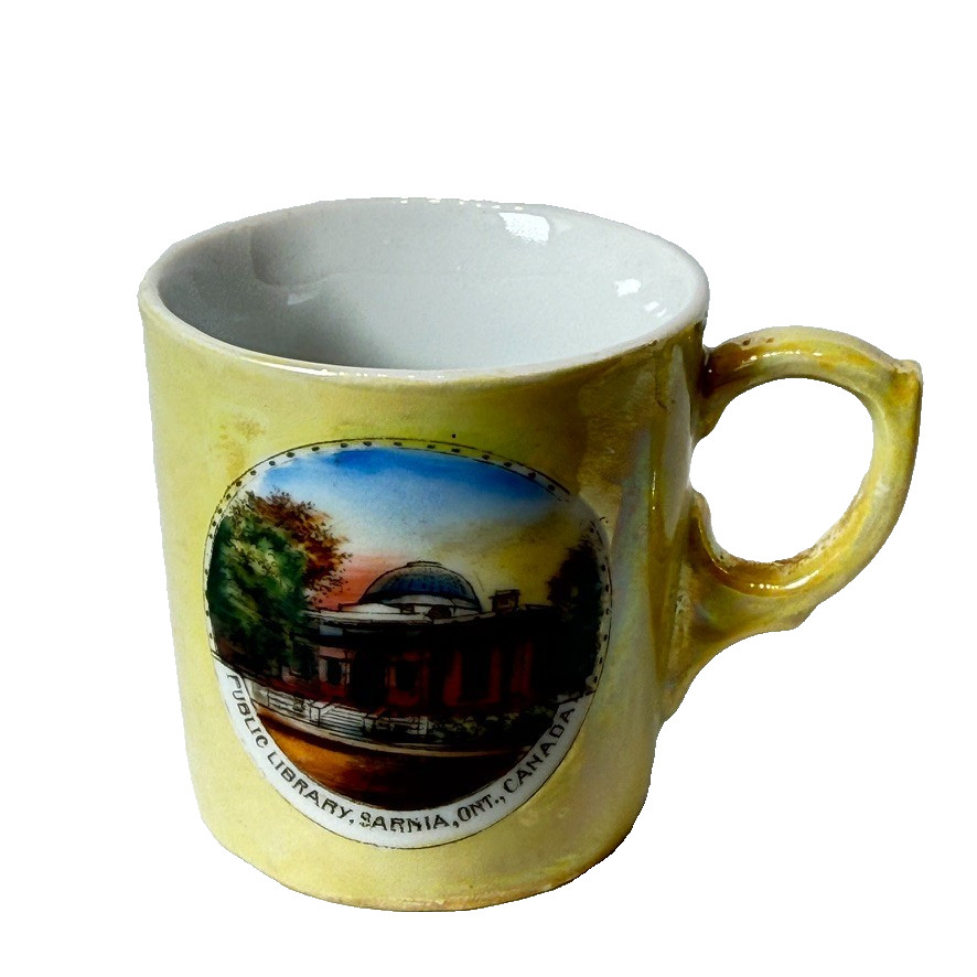 LIBRARY - SARNIA ONTARIO CANADA Souvenir ANTIQUE CHINA TRINKET CUP
