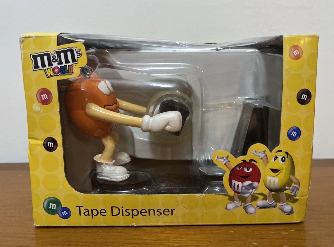 M&M\'s World Orange Tape Dispenser Desk Accessory 2005 Collectible