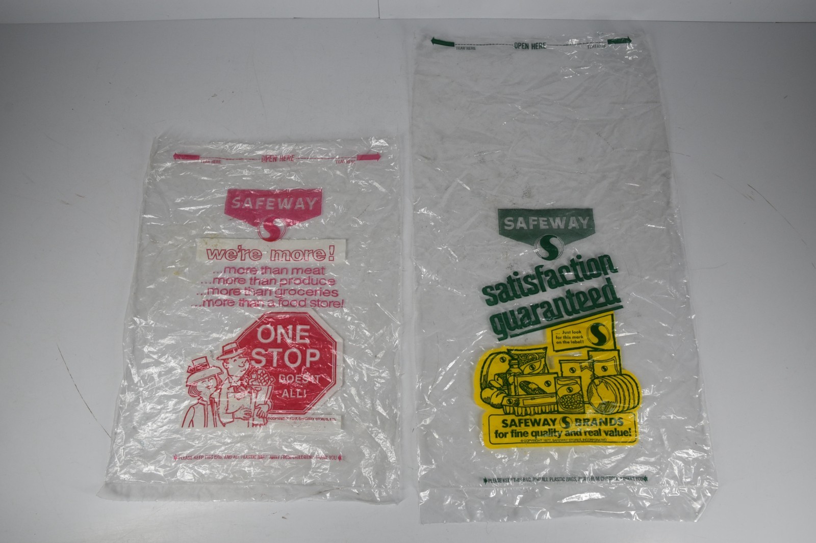 Vintage Safeway Brands Grocery Store Produce Meat Plastic Bags 1977