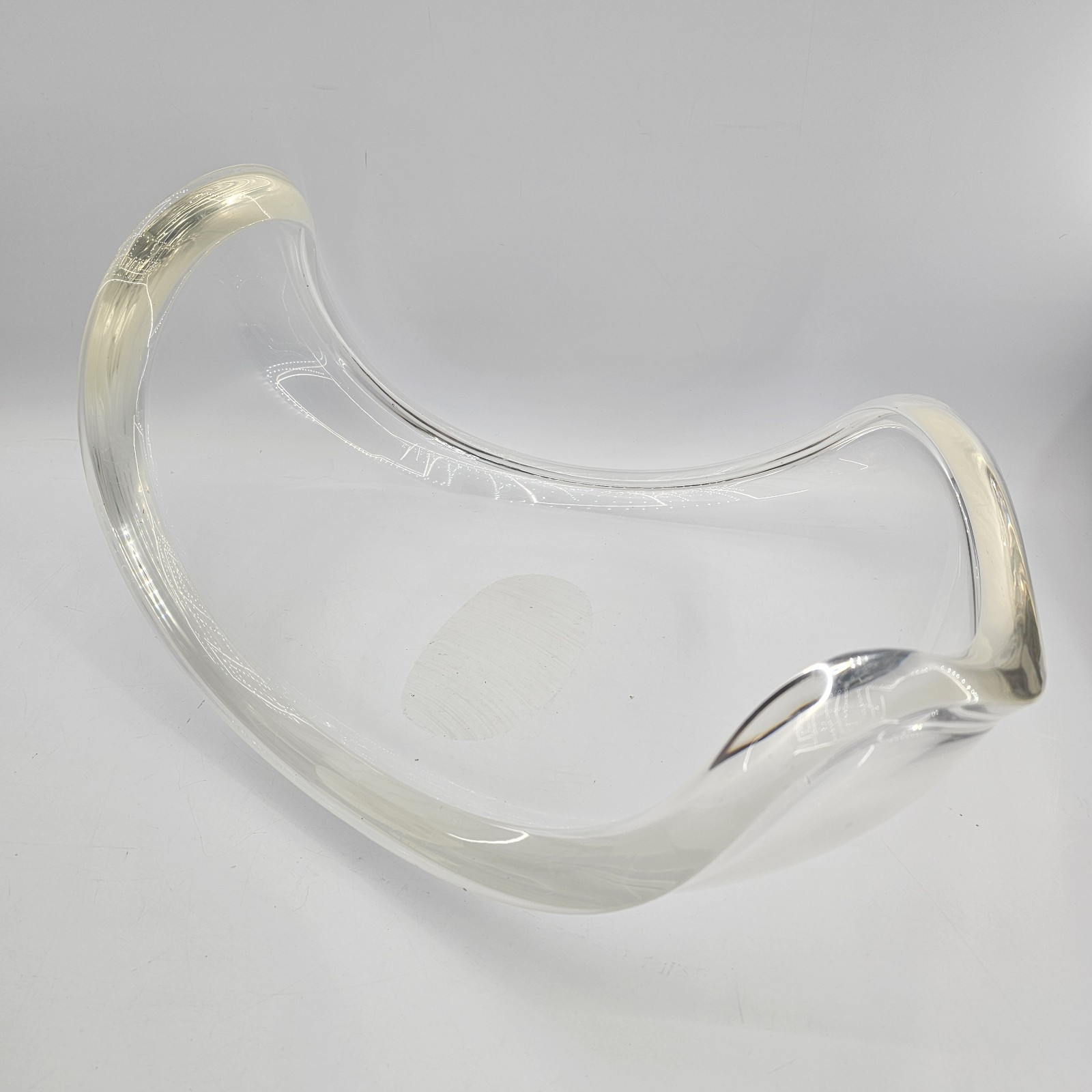 MCM Ritts Astrolite  Lucite Sculptural Double Lip 21” Lucite Bowl WOW