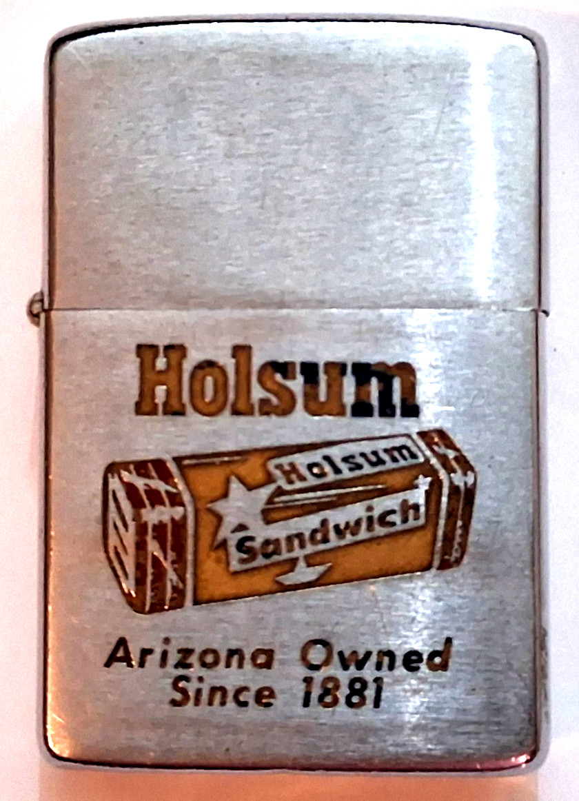 Vintage Holsum Bread Co Arizona since 1881 Zippo lighter - 1959 - chrome - USED