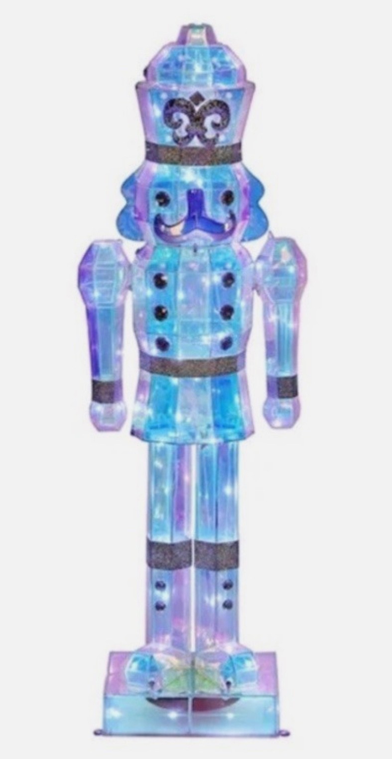 Holiday Living 36” Nutcracker Iridescent 3’ Christmas Decor Prismatic LIGHTS UP