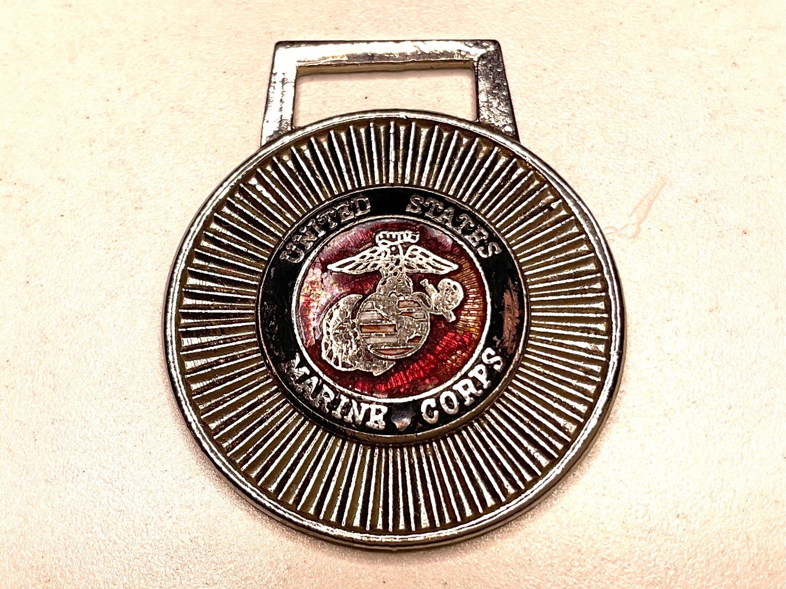 Vintage USMC Marine Corps EGA Enamel Commemorative Neck Medal Medallion