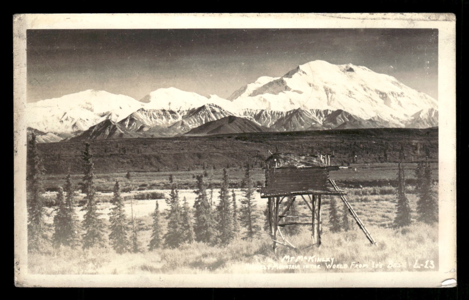 RPPC Postcard Denali, Mt McKinley Alaska Posted 1947