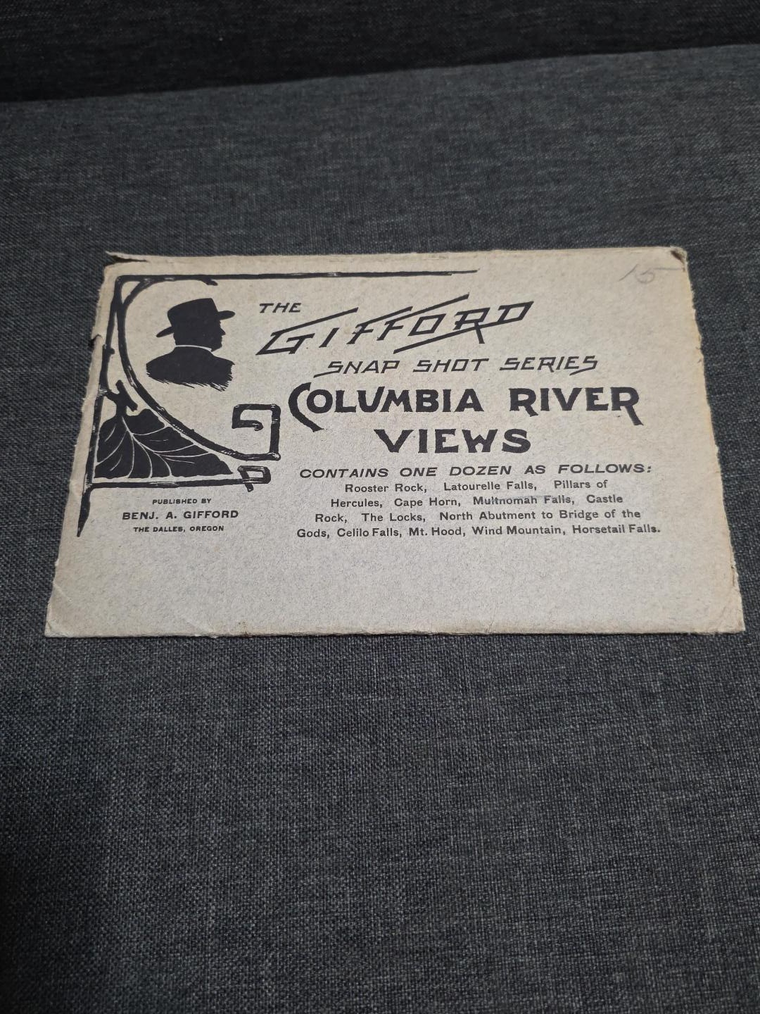 1905 B.A. Gifford Columbia River Views 11 Photo Set Oregon Original Envelope