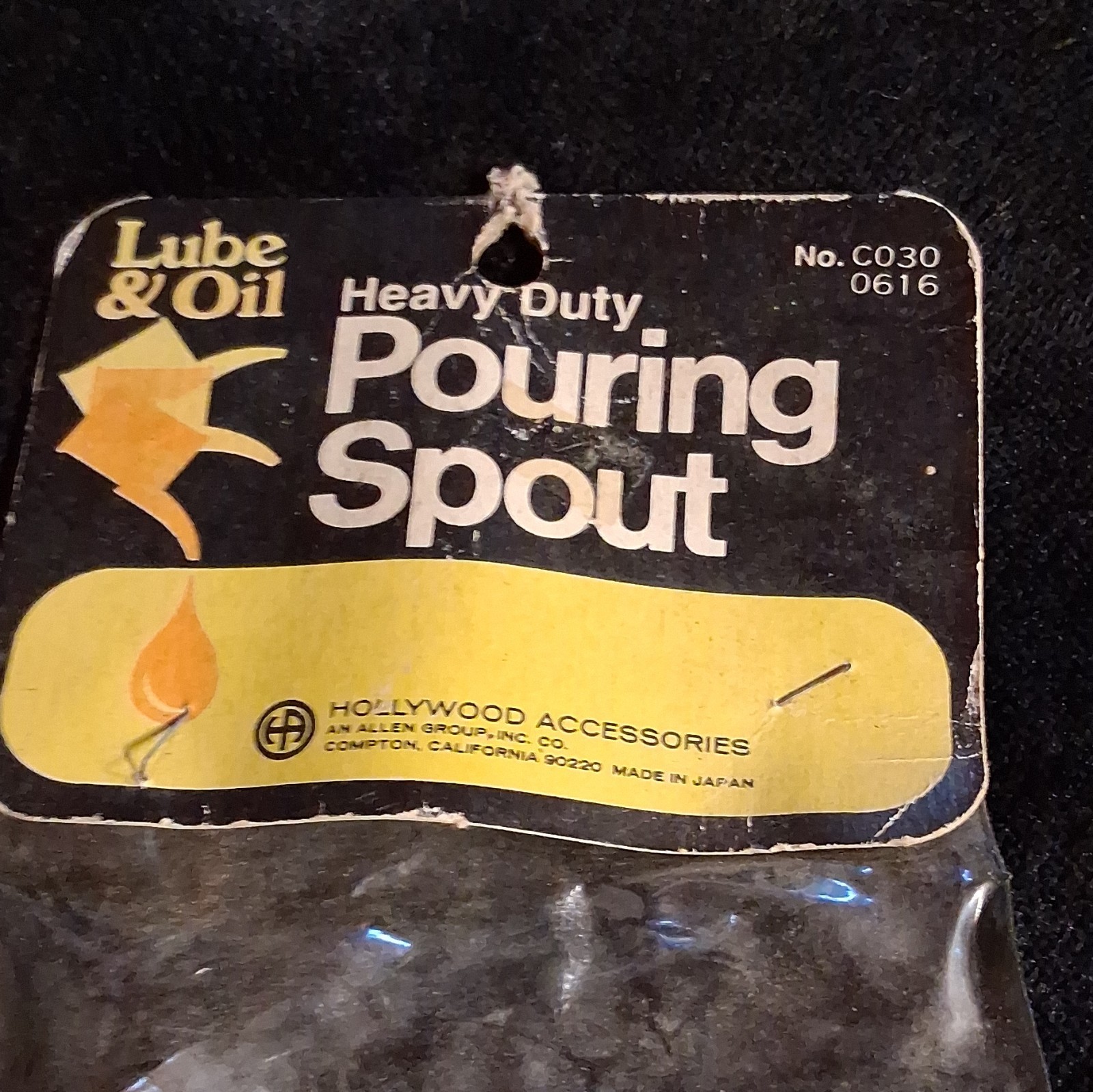 Vintage Hollywood Accessories Heavy Duty Lube & Oil Pouring Spout Nos Japan C030