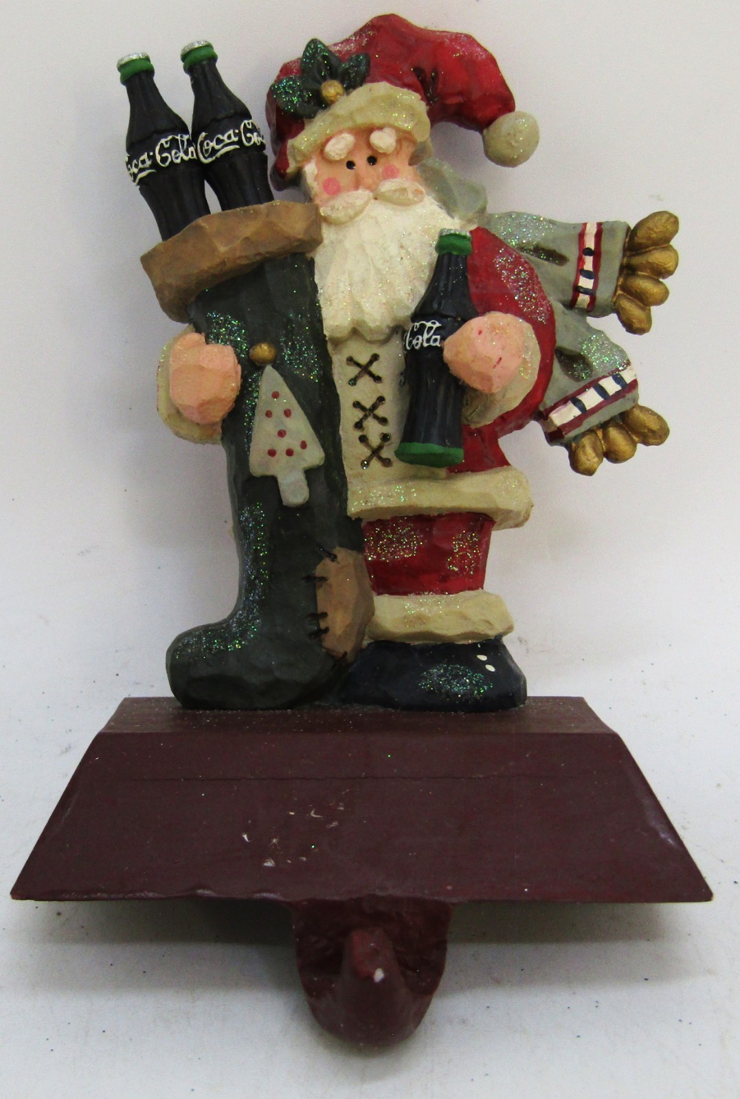 Vintage 1998 Kurt Adler Coca-Cola Santa Stocking Holder in Box.