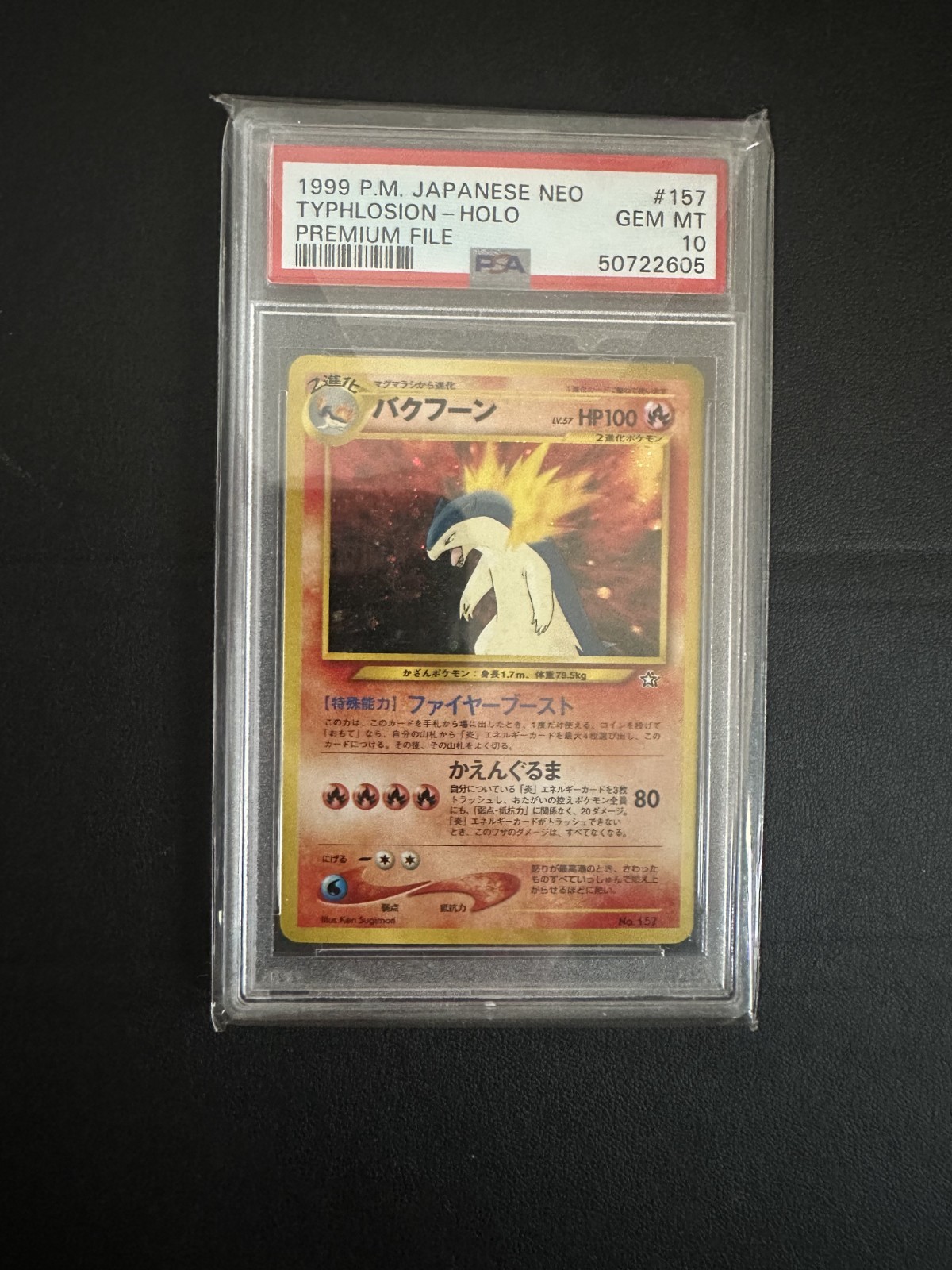 Pokémon Typhlosion Neo Genesis Holo Card #157 PSA 10