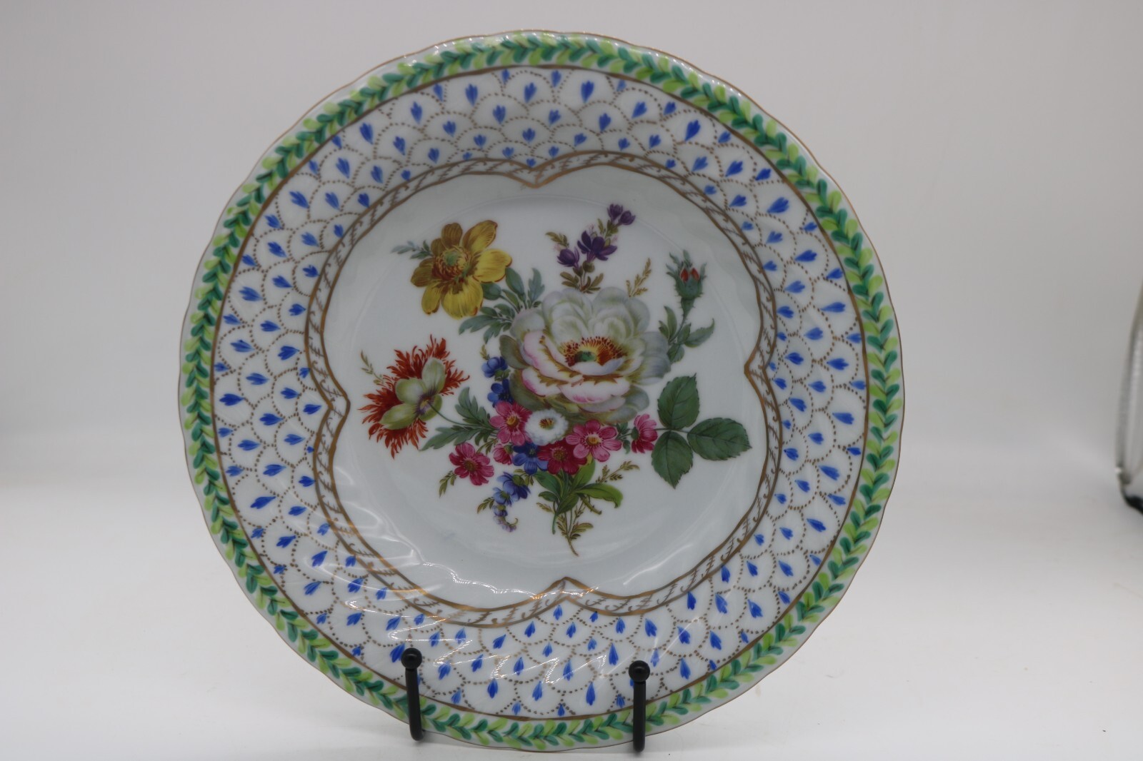 Vintage Elios Hand Painted Peint Main H & F Bowl-Floral