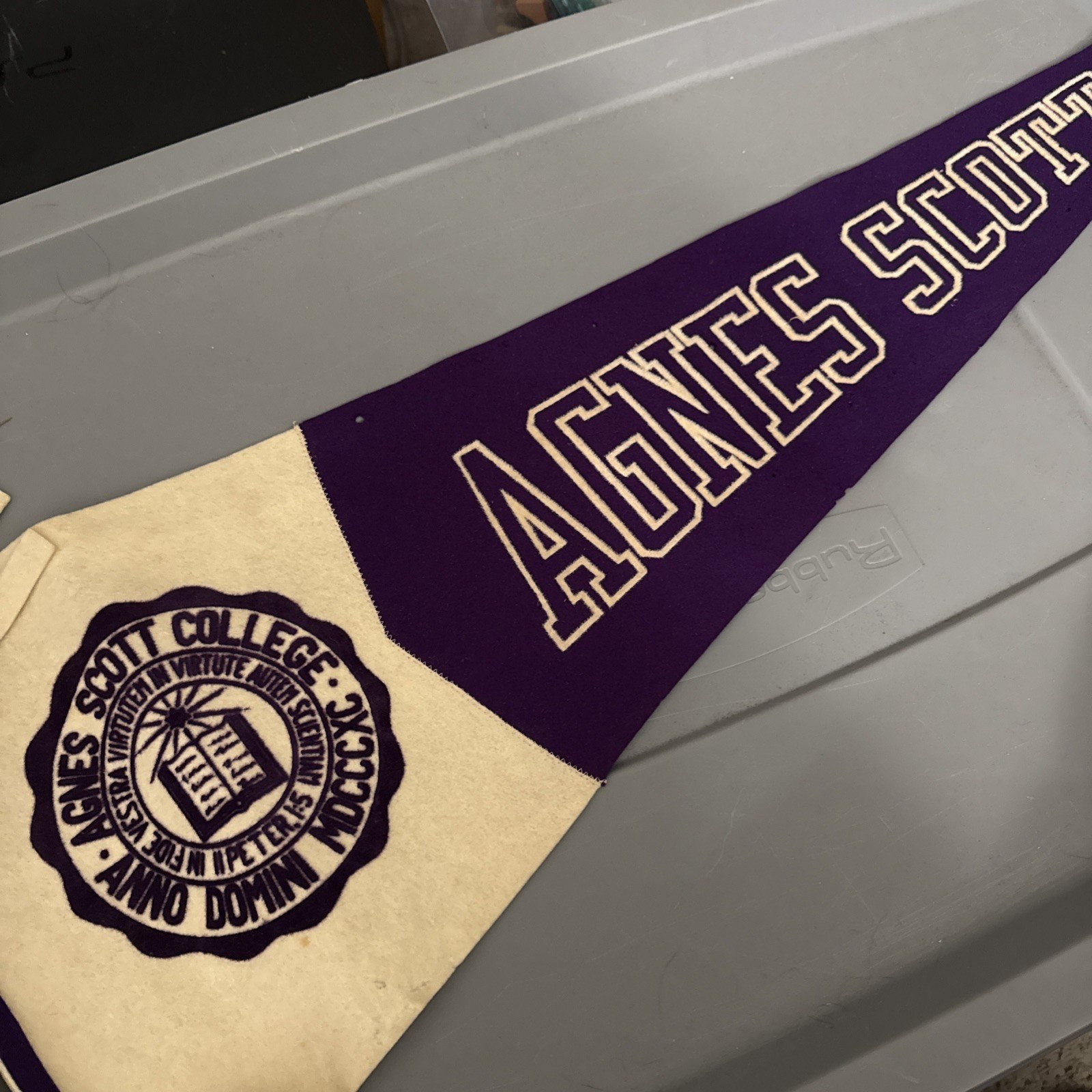 Pennant The Agnes Scott College Purple Vintage Silvet