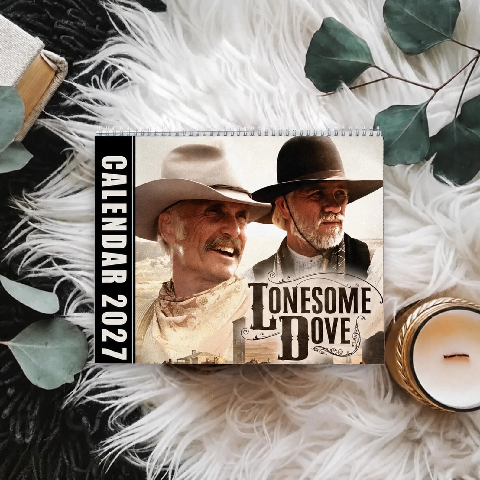 Lonesome Dove 2027 Wall Calendar, Western Cowboys Biscuits and Ho Fan Gifts
