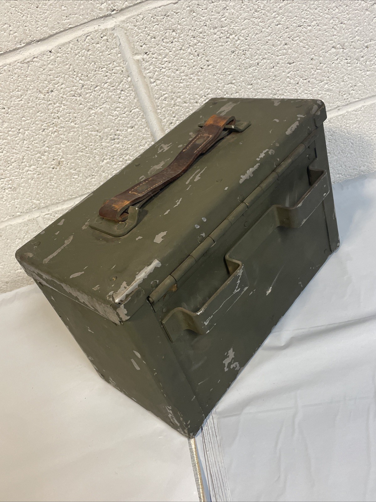 WW2 Ammo Box Chest Aluminum .50 Cal M3A4 Hand Cart Can US Army Military Vtg M3