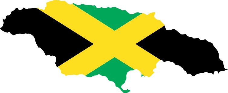 5in x 2in Die Cut Jamaica Flag Sticker Car Truck Vehicle Bumper Decal