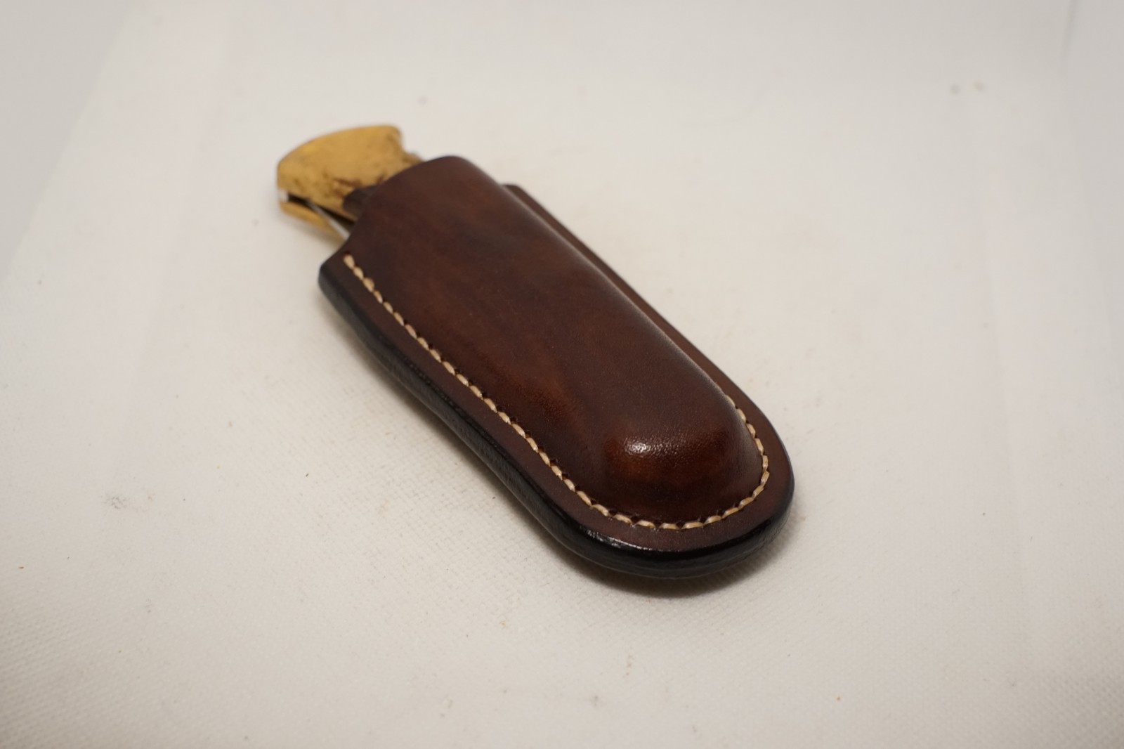 handmade buck 110 custom leather sheath dark brown, waxed, Sheath Only