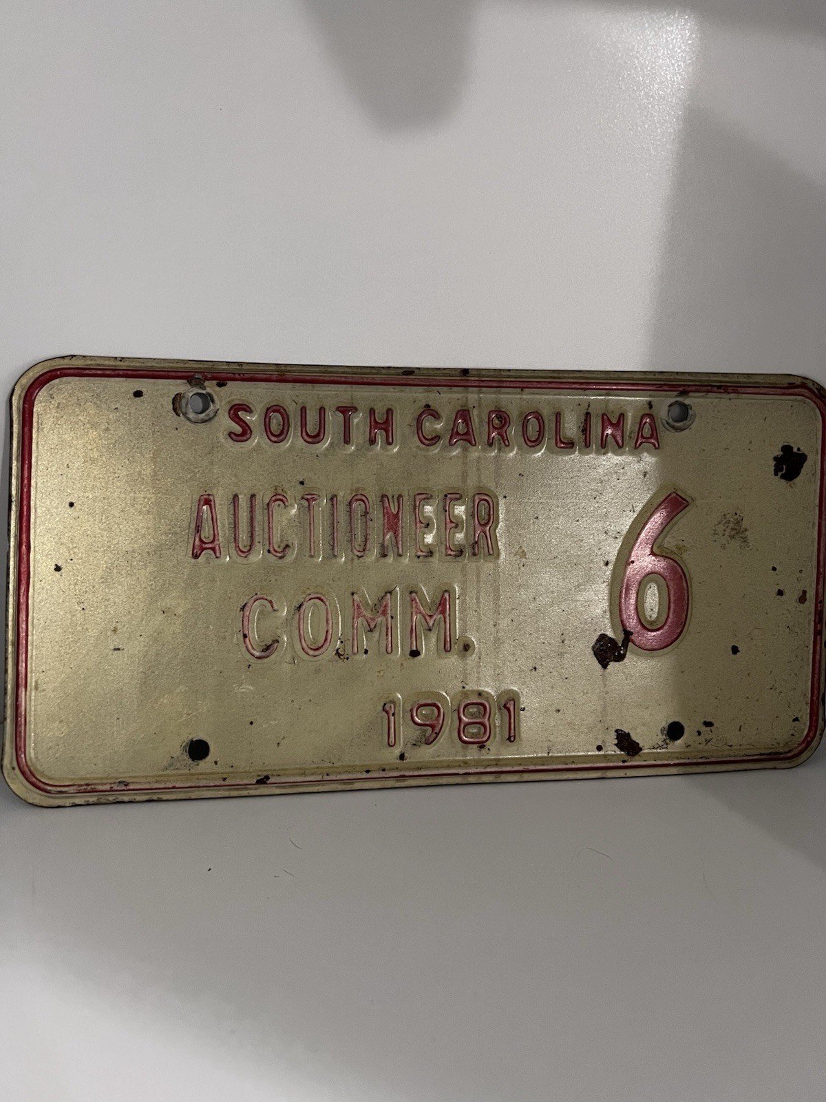 Vintage South Carolina Auctioneer Commission 1981 License Plate 
