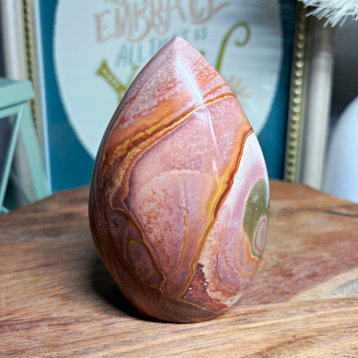 Polychrome Jasper Teardrop Approximately 3.79 in