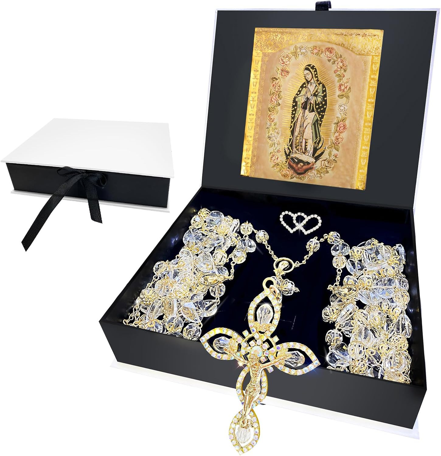 Lazo Para Boda Wedding Lasso for Ceremony Gift, Crystal Rosary for Catholic Wedd