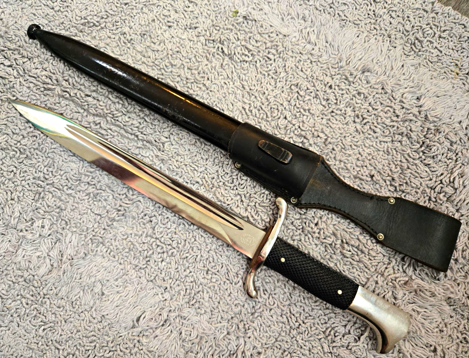 Carl Eickhorn Solingen German KS98 Dress Bayonet w/ Scabbard Leather Frog