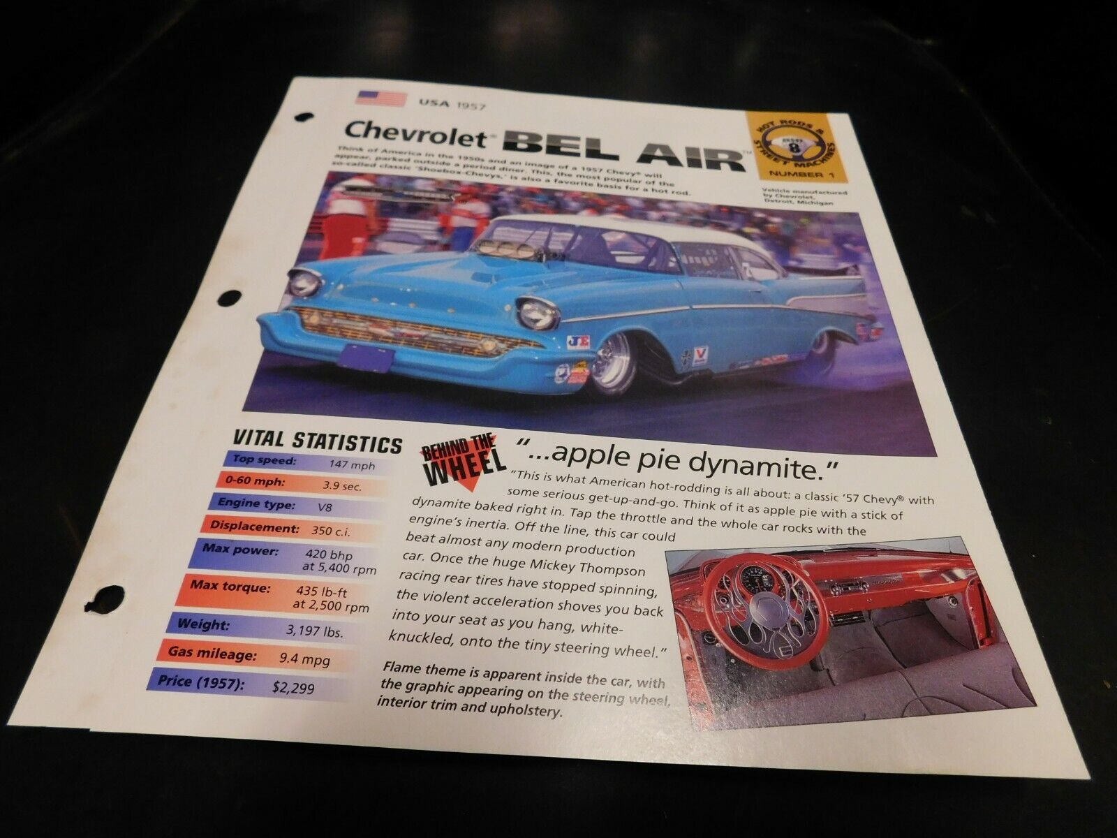 1957 Chevrolet Bel Air Spec Sheet Brochure Photo Poster 