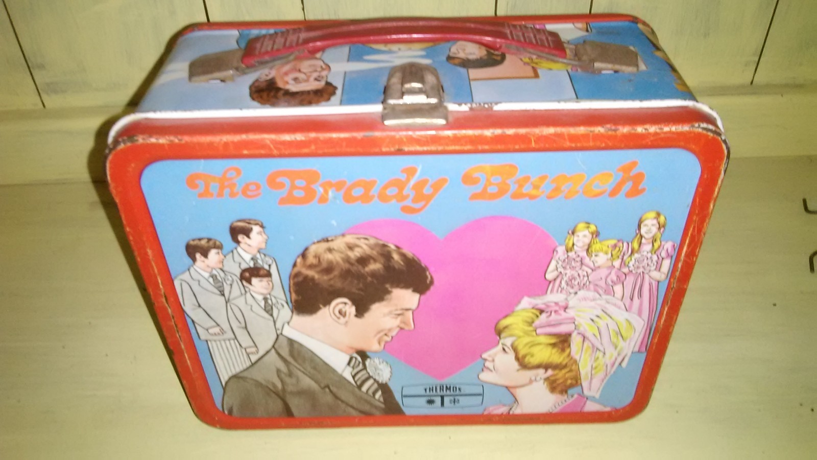 Vintage The Brady Bunch Thermos Metal Lunchbox Lunch Box (NO Thermos)