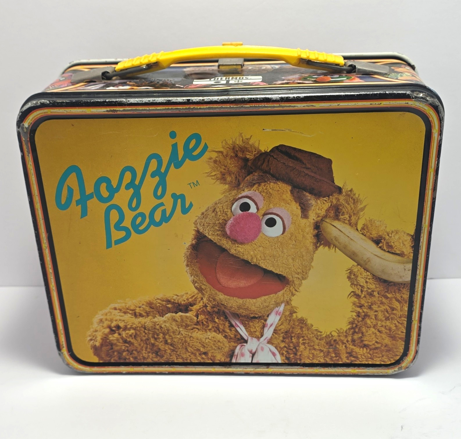 Vintage 1979 Jim Henson Muppets Metal Lunch Box Fozzie Bear King Seeley Thermos