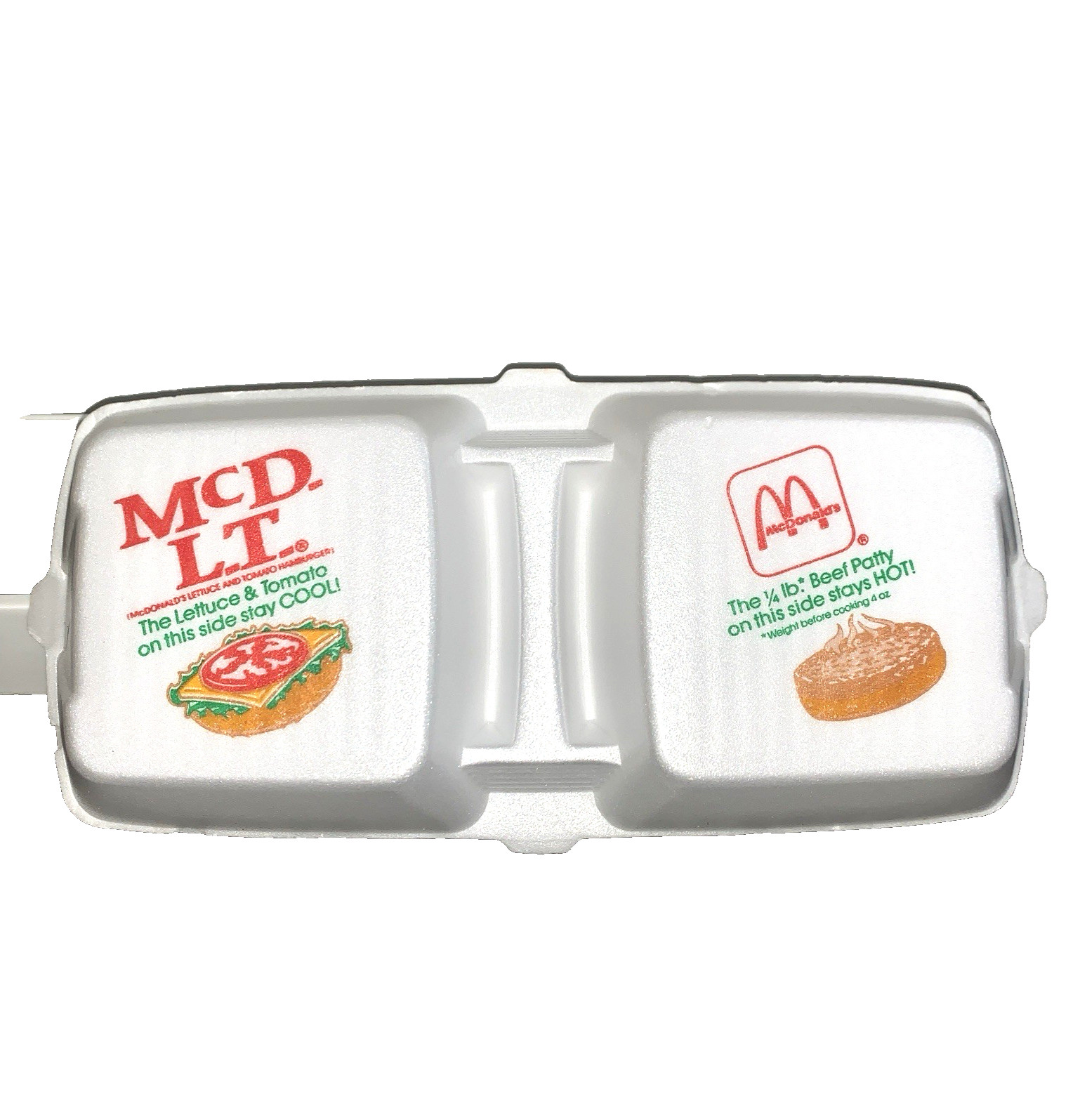 Vintage McDonalds McDLT Styrofoam Food Container Box Top Lid 1980s 80s Discontin