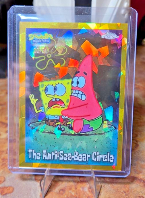 2025 Topps Chrome Sapphire SpongeBob, The Anti-Sea-Bear Circle, Gold /50