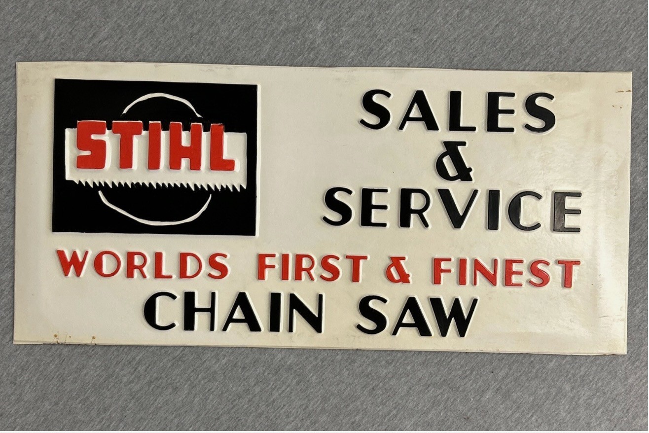 Vintage Stihl Chainsaw Sales & Service Plastic Dealership Display Sign 24