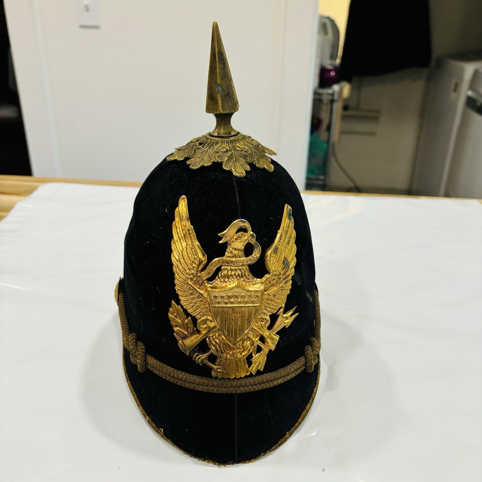 Antique M1881 US Army Indian Spanish Wars Military Helmet Spike Dress Hat